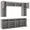 vidaXL Ensemble de meubles TV muraux 6pcs et lumi&egrave;res LED sonoma gris