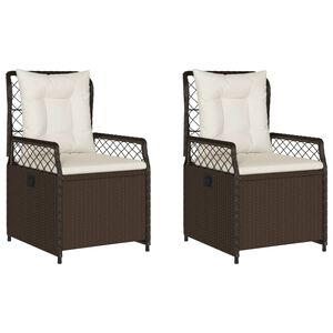 vidaXL Chaises inclinables de jardin lot de 2 marron r&eacute;sine tress&eacute;e