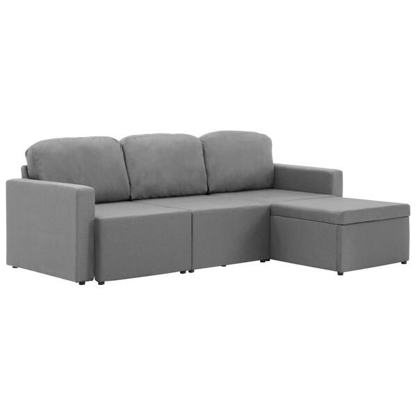 vidaXL Canap&eacute;-lit modulaire 3 places Gris clair Tissu