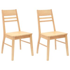 vidaXL Chaises de salle &agrave; manger 2 pc Bois de Caoutchouc Massif