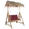 vidaXL Balancelle 2 places feuilles de palmier et coussin 202cm Bambou