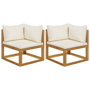 vidaXL Canap&eacute;s d'angle sectionnels 2pcs et coussins bois massif acacia