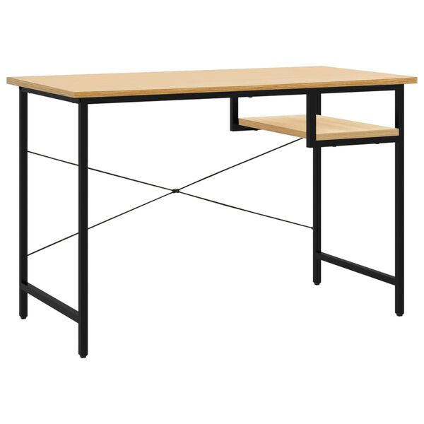 vidaXL Bureau d'ordinateur Noir/ch&ecirc;ne clair 105x55x72 cm MDF et m&eacute;tal