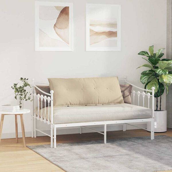 vidaXL Coussin de Dos Cr&egrave;me 120 x 50 cm Tissu en microfibre