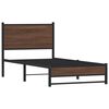 vidaXL Cadre de lit en m&eacute;tal sans matelas ch&ecirc;ne marron 75x190 cm
