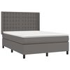 vidaXL Sommier &agrave; lattes de lit avec matelas Gris 140x190 cm Similicuir