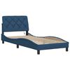 vidaXL Cadre de lit avec LED sans matelas bleu 90x200 cm tissu