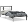 vidaXL Cadre de lit m&eacute;tal sans matelas avec t&ecirc;te de lit noir 107x203cm