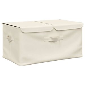 vidaXL Bo&icirc;te de rangement Tissu 50x30x25 cm Cr&egrave;me