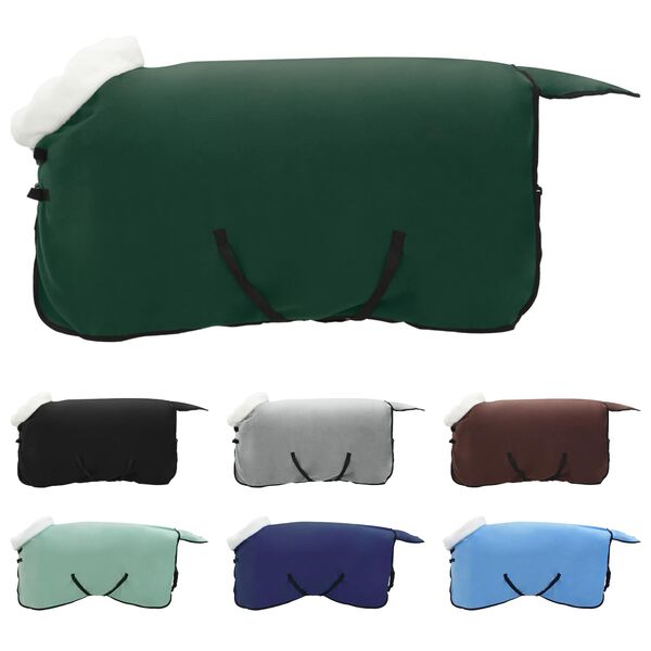vidaXL Couverture &Eacute;quine Vert fonc&eacute; complet 75 cm Fleece polaire