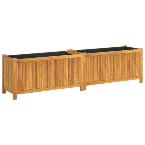 vidaXL Jardini&egrave;re avec doublure 199x38,5x50 cm bois massif d'acacia