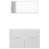 vidaXL Ensemble de meubles de salle de bain Blanc brillant Agglom&eacute;r&eacute;