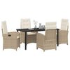 vidaXL Ensemble de salle &agrave; manger pour jardin 5 pcs Beige polyrotin