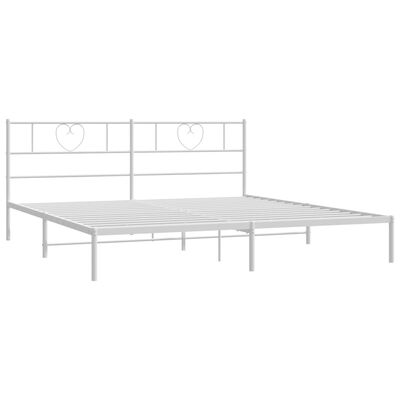 vidaXL Cadre de lit métal sans matelas et tête de lit blanc 180x200 cm