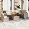 vidaXL Salon de jardin avec coussins 7 pcs beige r&eacute;sine tress&eacute;e