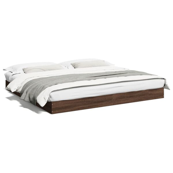 vidaXL Cadre de lit sans matelas ch&ecirc;ne marron 180x200 cm