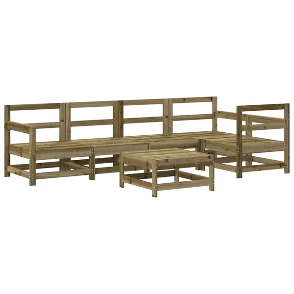 vidaXL Salon de jardin 6 pcs bois de pin impr&eacute;gn&eacute;