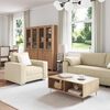 vidaXL Canap&eacute; 3 pcs Cr&egrave;me 219 x 80 x 82 cm Tissu en lin m&eacute;lang&eacute;