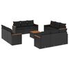 vidaXL Salon de jardin avec coussins 13 pcs noir r&eacute;sine tress&eacute;e