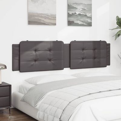 vidaXL Coussin de tête de lit gris 200 cm similicuir