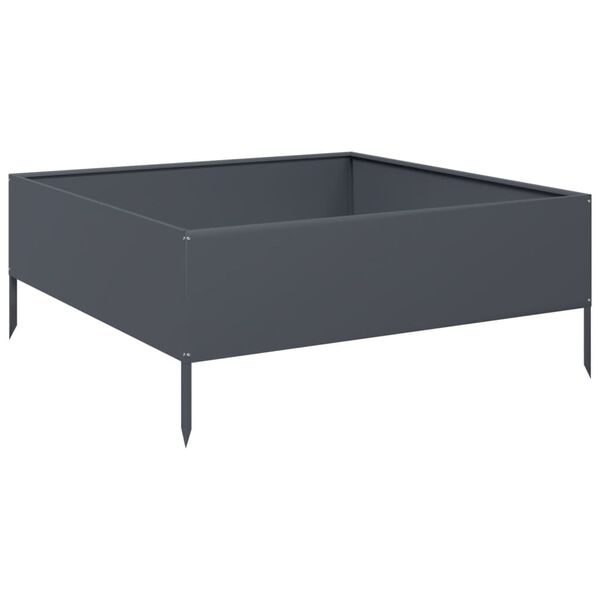 vidaXL Lit sur&eacute;lev&eacute; de jardin anthracite 100x100x25 cm acier
