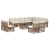 vidaXL Ensemble de canap&eacute; de jardin 13 pcs Beige polyrotin