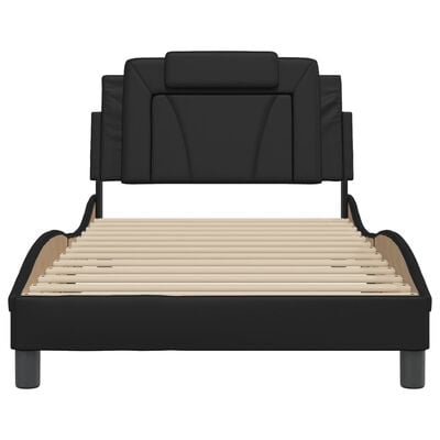 vidaXL Cadre de lit sans matelas noir 100x200 cm similicuir