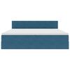 vidaXL Lit de Rangement avec matelas Bleu fonc&eacute; 200 x 200 cm Velours