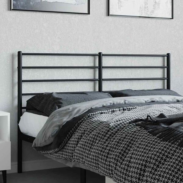 vidaXL T&ecirc;te de lit m&eacute;tal noir 160 cm