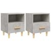 vidaXL Tables de chevet 2 pcs Gris b&eacute;ton 40x35x47 cm