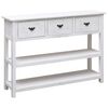 vidaXL Buffet Blanc antique 108x30x76 cm Bois de Paulownia massif