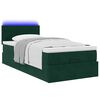 vidaXL Lit ottoman avec matelas et LED Vert fonc&eacute; 80x200cm velours