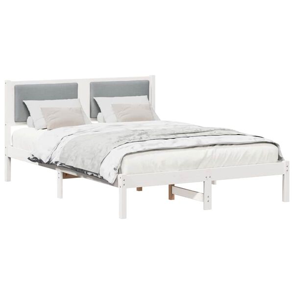 vidaXL Cadre de lit Gris clair 150 x 200 cm Pin massif