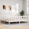 vidaXL Cadre de lit sans matelas blanc bois massif de pin