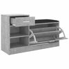 vidaXL Banc &agrave; chaussures Gris b&eacute;ton 94,5x31x57 cm Agglom&eacute;r&eacute;