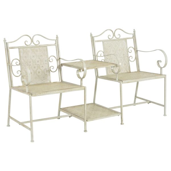 vidaXL Banc de jardin &agrave; 2 places 161 cm Acier Blanc