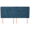 vidaXL T&ecirc;te de lit avec oreilles Bleu fonc&eacute; 203x23x118/128 cm Velours