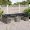 vidaXL Ensemble de canap&eacute; de jardin 11 pcs Noir polyrotin