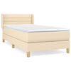 vidaXL Sommier &agrave; lattes de lit avec matelas Cr&egrave;me 90x200 cm Tissu