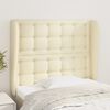 vidaXL T&ecirc;te de lit avec oreilles Cr&egrave;me 103x23x118/128 cm Similicuir