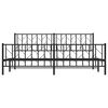vidaXL Cadre de lit m&eacute;tal sans matelas avec pied de lit noir 193x203cm