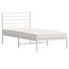 vidaXL Cadre de lit métal sans matelas avec tête de lit blanc 80x200cm