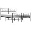 vidaXL Cadre de lit m&eacute;tal sans matelas avec pied de lit noir 160x200cm