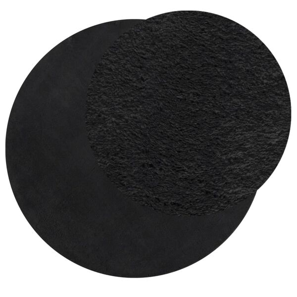 vidaXL Tapis HUARTE &agrave; poils courts doux et lavable noir &Oslash; 100 cm