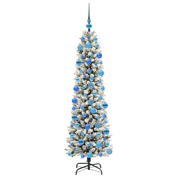 vidaXL Sapin de No&euml;l artificiel avec 300 LED Vert et blanc 180 cm