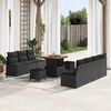 vidaXL Ensemble de canap&eacute; de jardin avec coussin 10 pcs Noir polyrotin
