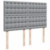 vidaXL Sommier &agrave; lattes de lit avec matelas Gris clair 140x190cm Tissu
