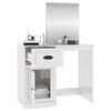 vidaXL Coiffeuse avec miroir blanc brillant 90x50x132,5 cm