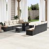 vidaXL Ensemble de canap&eacute; de jardin 11 pcs Noir Poly rotin