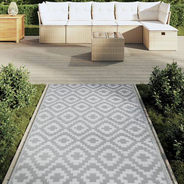 vidaXL Tapis d'ext&eacute;rieur ARAKIL Gris 120x180 cm PP